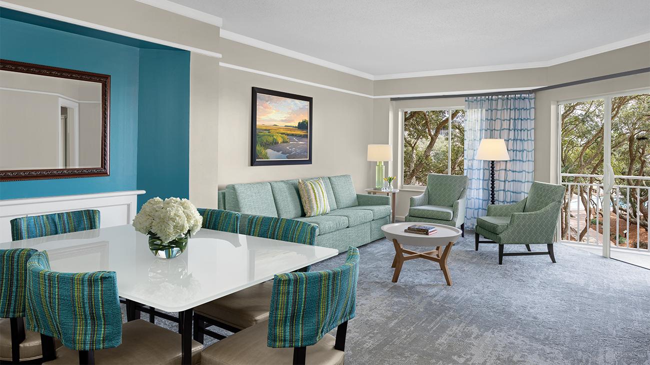 Ocean Side Living Room and Dining Room